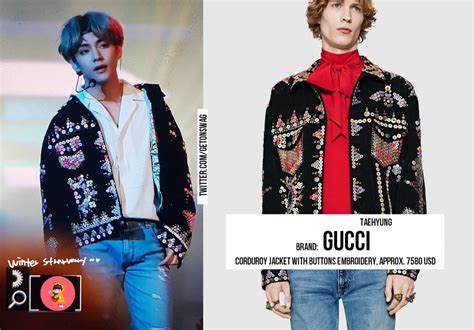 gucci panther denim jacket bts v|Gucci BTS accessories.